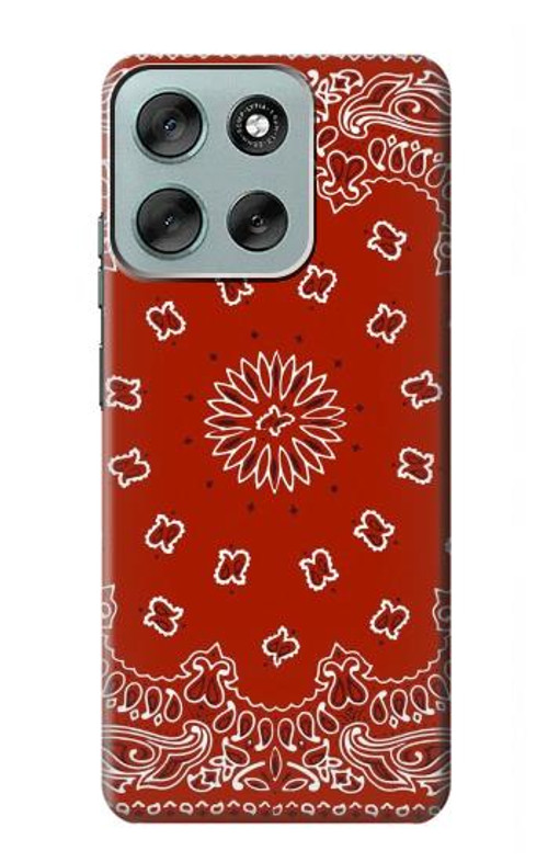 W3355 Bandana Red Pattern Case Cover Custodia e Flip Case per Motorola Moto G56
