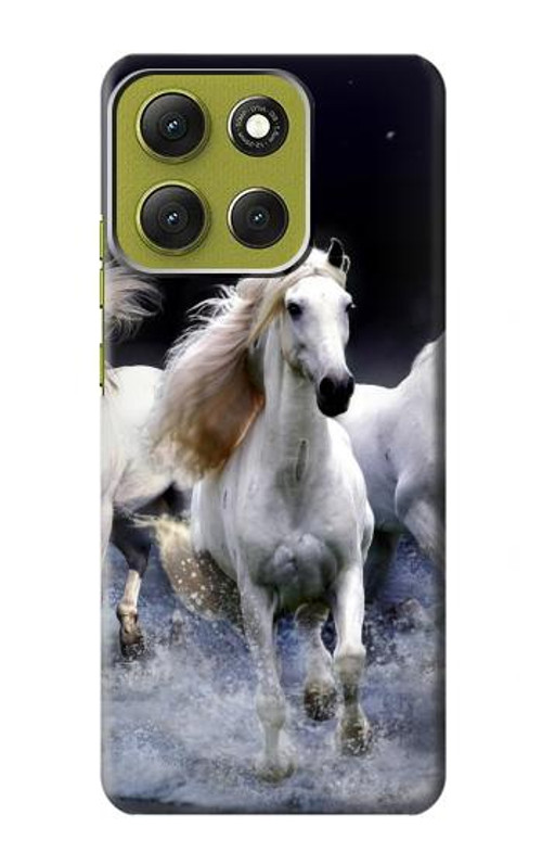 W0246 White Horse Case Cover Custodia e Flip Case per Motorola Moto G86 W0246 White Horse Case Cover Custodia e Flip Case per Motorola Moto G86