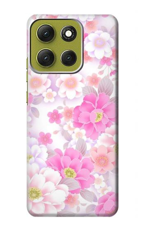 W3036 Pink Sweet Flower Flora Case Cover Custodia e Flip Case per Motorola Moto G86