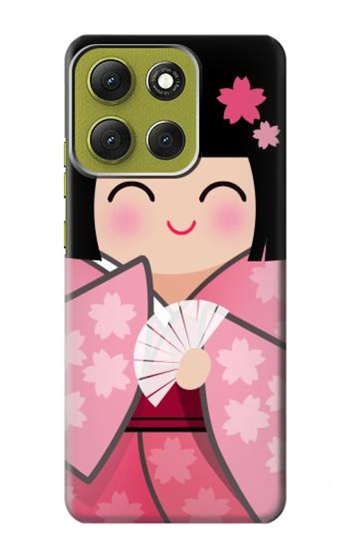 W3042 Japan Girl Hina Doll Kimono Sakura Case Cover Custodia e Flip Case per Motorola Moto G86