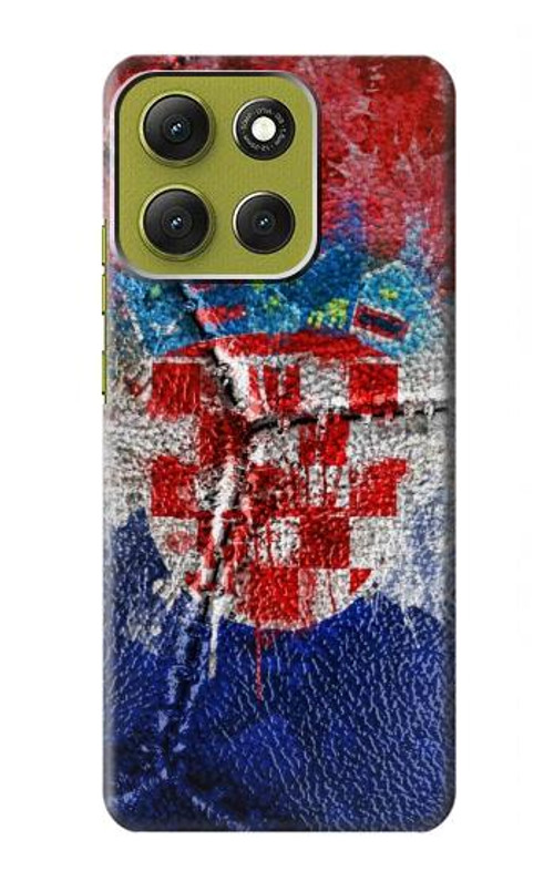 W3313 Croatia Flag Vintage Football Graphic Case Cover Custodia e Flip Case per Motorola Moto G86