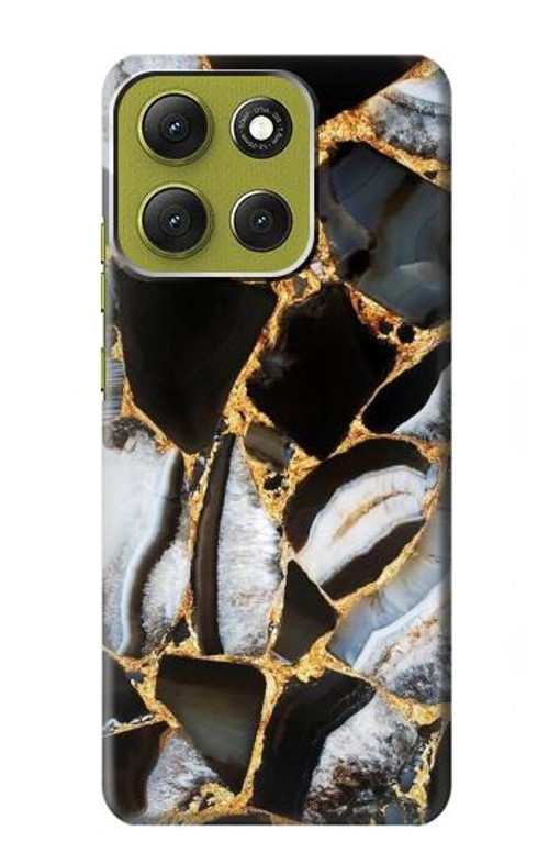 W3419 Gold Marble Graphic Print Case Cover Custodia e Flip Case per Motorola Moto G86