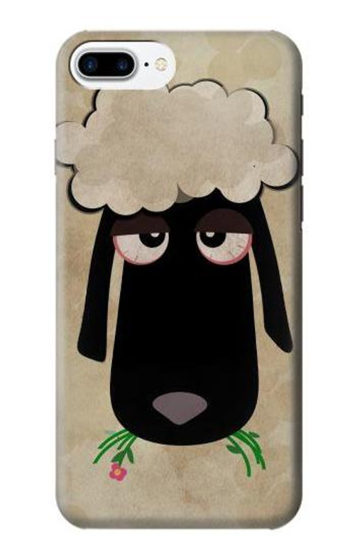 W2826 Cute Cartoon Unsleep Black Sheep Case Cover Custodia e Flip Case per iPhone 7 Plus, iPhone 8 Plus