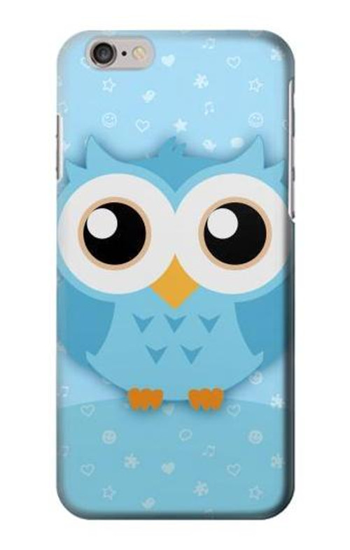 W3029 Cute Blue Owl Case Cover Custodia e Flip Case per iPhone 6 Plus, 6S Plus
