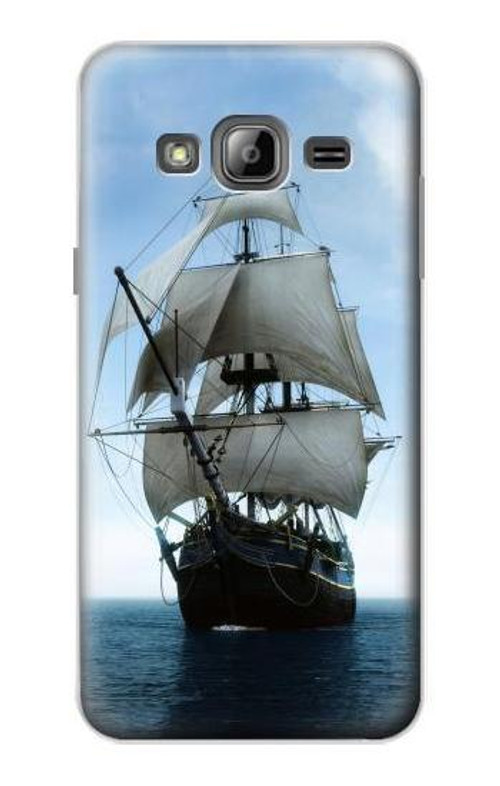 W1096 Sailing Ship in an Ocean Case Cover Custodia e Flip Case per Samsung Galaxy J3 (2016)