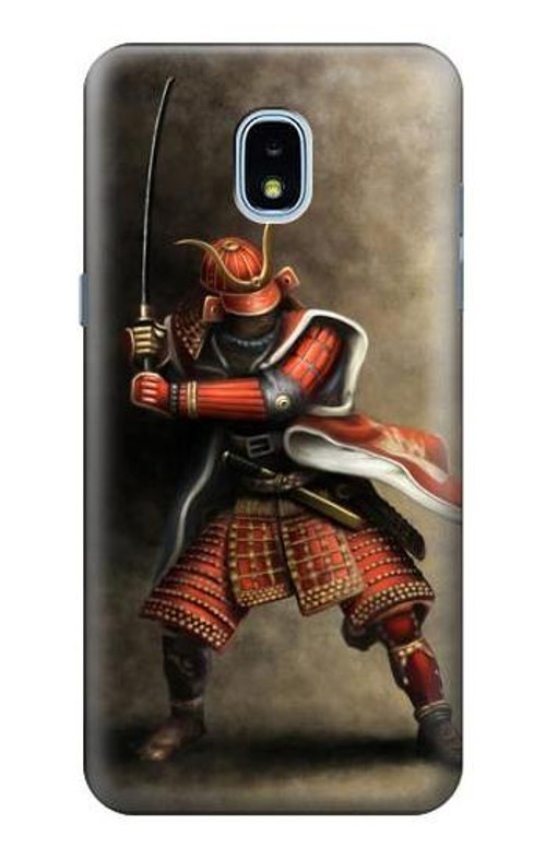 W0796 Japan Red Samurai Case Cover Custodia e Flip Case per Samsung Galaxy J3 (2018), J3 Star, J3 V 3rd Gen, J3 Orbit, J3 Achieve, Express Prime 3, Amp Prime 3