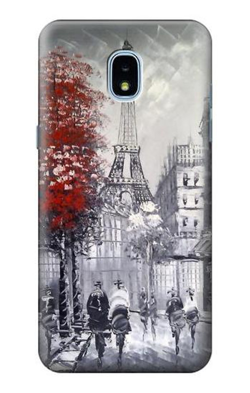 W1295 Eiffel Painting of Paris Case Cover Custodia e Flip Case per Samsung Galaxy J3 (2018), J3 Star, J3 V 3rd Gen, J3 Orbit, J3 Achieve, Express Prime 3, Amp Prime 3
