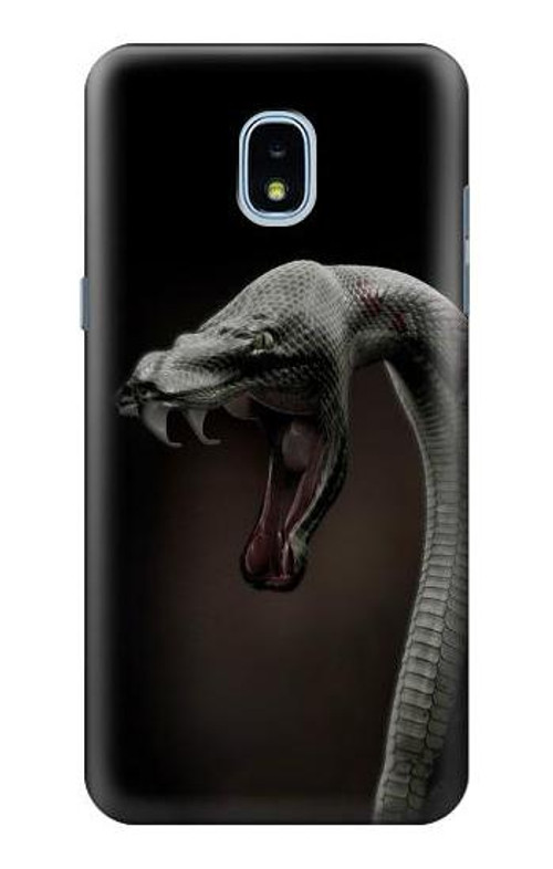 W1597 Black Mamba Snake Case Cover Custodia e Flip Case per Samsung Galaxy J3 (2018), J3 Star, J3 V 3rd Gen, J3 Orbit, J3 Achieve, Express Prime 3, Amp Prime 3