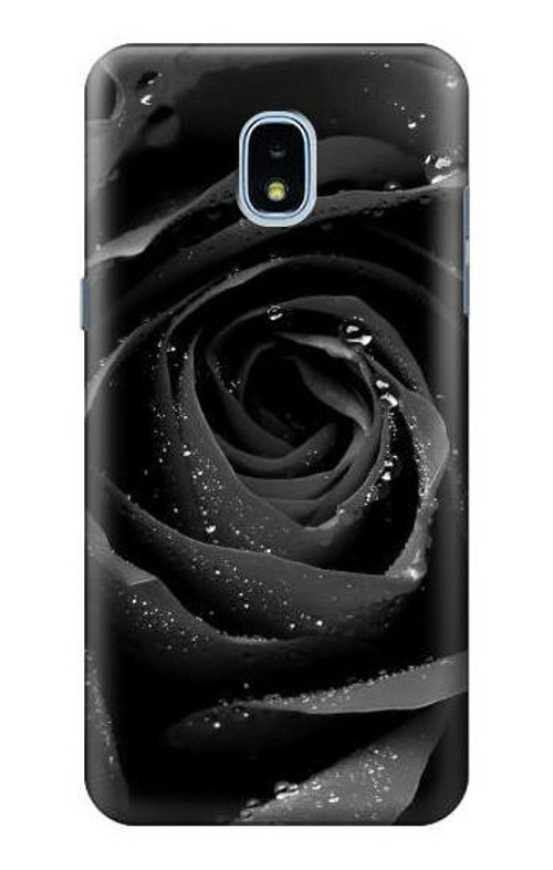 W1598 Black Rose Case Cover Custodia e Flip Case per Samsung Galaxy J3 (2018), J3 Star, J3 V 3rd Gen, J3 Orbit, J3 Achieve, Express Prime 3, Amp Prime 3