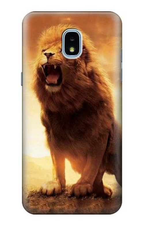 W1957 Lion Aslan Case Cover Custodia e Flip Case per Samsung Galaxy J3 (2018), J3 Star, J3 V 3rd Gen, J3 Orbit, J3 Achieve, Express Prime 3, Amp Prime 3