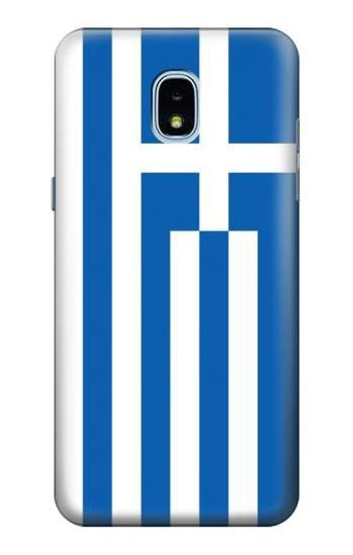 W3102 Flag of Greece Case Cover Custodia e Flip Case per Samsung Galaxy J3 (2018), J3 Star, J3 V 3rd Gen, J3 Orbit, J3 Achieve, Express Prime 3, Amp Prime 3