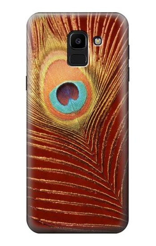 W0512 Peacock Case Cover Custodia e Flip Case per Samsung Galaxy J6 (2018)