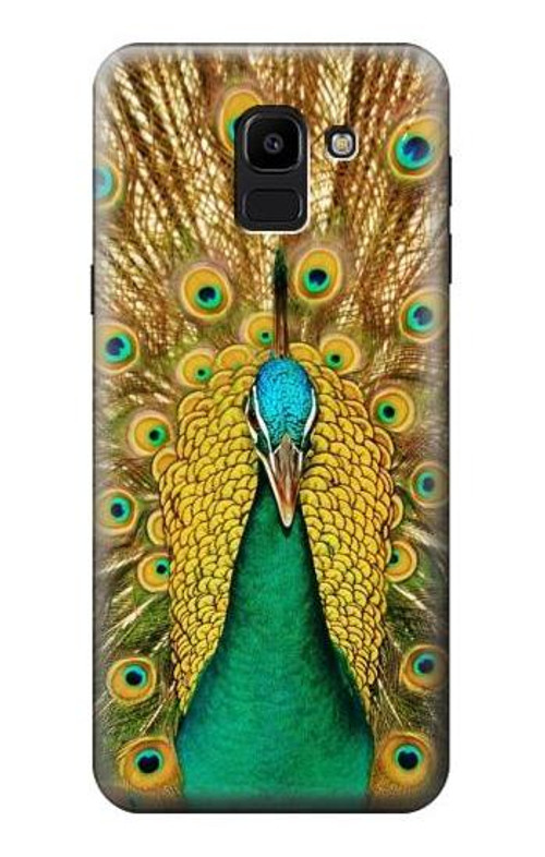 W0513 Peacock Case Cover Custodia e Flip Case per Samsung Galaxy J6 (2018)
