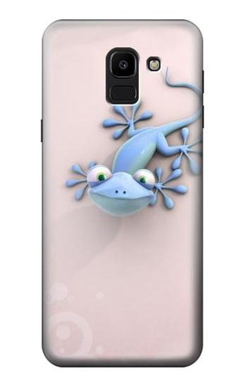 W1631 Funny Gecko Lizard Case Cover Custodia e Flip Case per Samsung Galaxy J6 (2018)