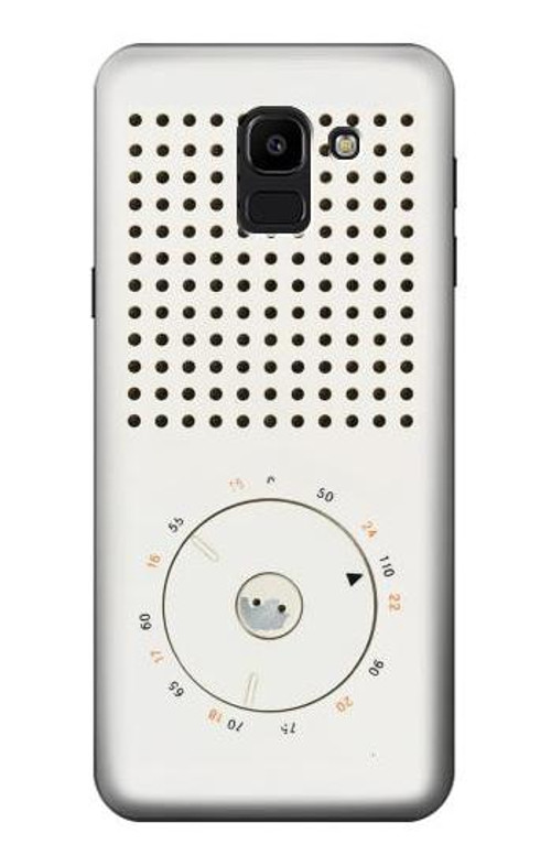 W1857 Retro Transistor Radio Case Cover Custodia e Flip Case per Samsung Galaxy J6 (2018)