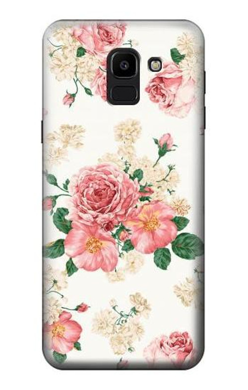 W1859 Rose Pattern Case Cover Custodia e Flip Case per Samsung Galaxy J6 (2018)