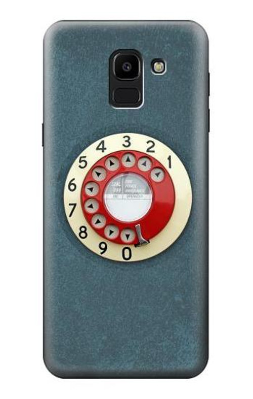 W1968 Rotary Dial Telephone Case Cover Custodia e Flip Case per Samsung Galaxy J6 (2018)