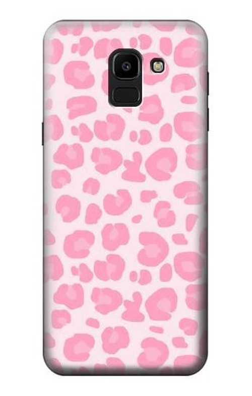 W2213 Pink Leopard Pattern Case Cover Custodia e Flip Case per Samsung Galaxy J6 (2018)