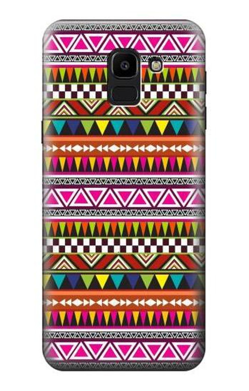 W2292 Aztec Tribal Pattern Case Cover Custodia e Flip Case per Samsung Galaxy J6 (2018)