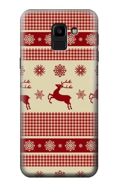 W2310 Christmas Snow Reindeers Case Cover Custodia e Flip Case per Samsung Galaxy J6 (2018)