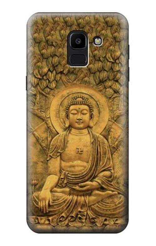 W2452 Buddha Bas Relief Art Graphic Printed Case Cover Custodia e Flip Case per Samsung Galaxy J6 (2018)