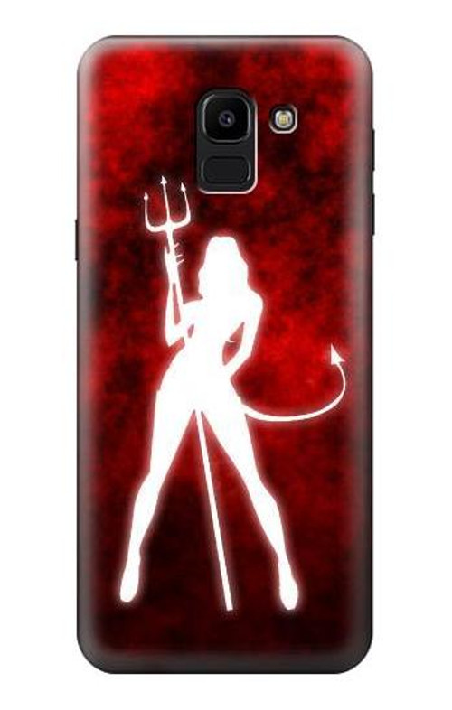 W2455 Sexy Devil Girl Case Cover Custodia e Flip Case per Samsung Galaxy J6 (2018)