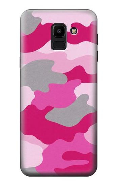 W2525 Pink Camo Camouflage Case Cover Custodia e Flip Case per Samsung Galaxy J6 (2018)