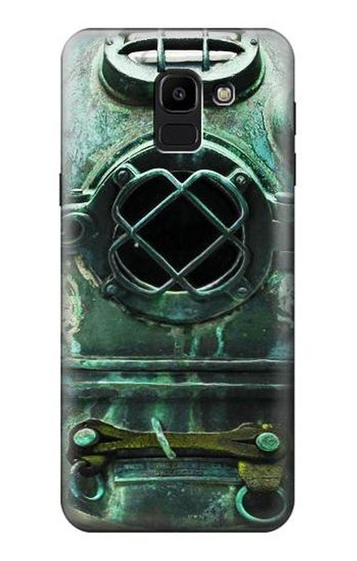W2632 Antique Vintage Deep Sea Diver Helmet Case Cover Custodia e Flip Case per Samsung Galaxy J6 (2018)