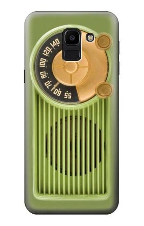 W2656 Vintage Bakelite Radio Green Case Cover Custodia e Flip Case per Samsung Galaxy J6 (2018)