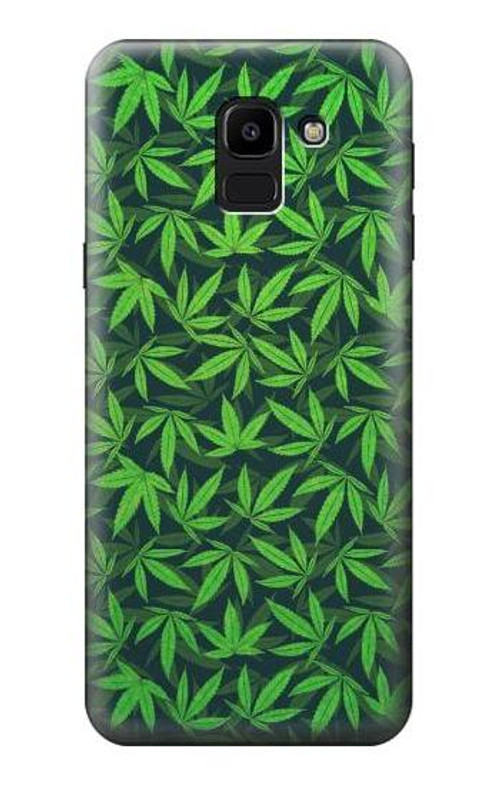 W2666 Marijuana Pattern Case Cover Custodia e Flip Case per Samsung Galaxy J6 (2018)