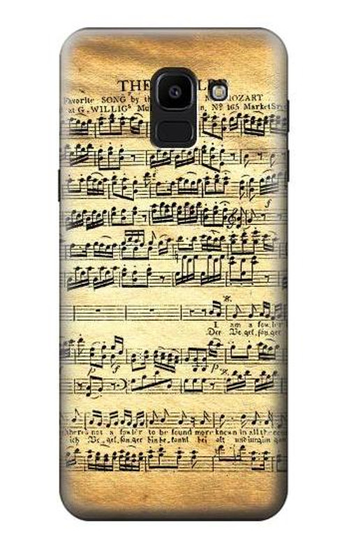 W2667 The Fowler Mozart Music Sheet Case Cover Custodia e Flip Case per Samsung Galaxy J6 (2018)