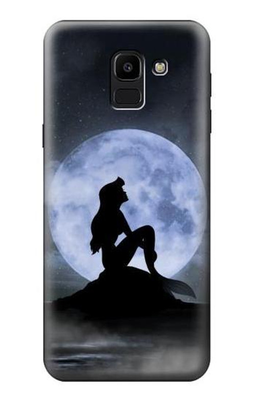 W2668 Mermaid Silhouette Moon Night Case Cover Custodia e Flip Case per Samsung Galaxy J6 (2018)