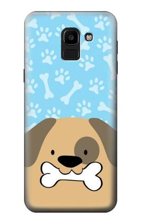W2669 Cute Dog Paws Bones Cartoon Case Cover Custodia e Flip Case per Samsung Galaxy J6 (2018)