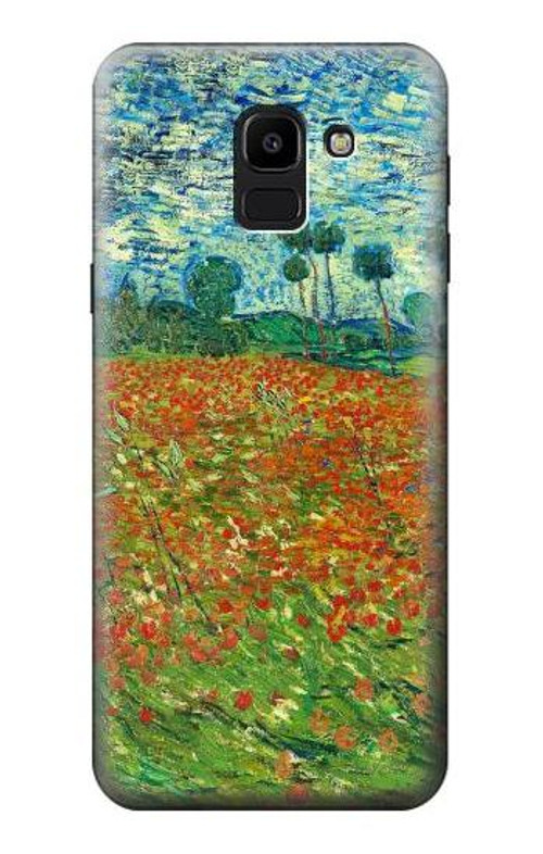 W2681 Field Of Poppies Vincent Van Gogh Case Cover Custodia e Flip Case per Samsung Galaxy J6 (2018)