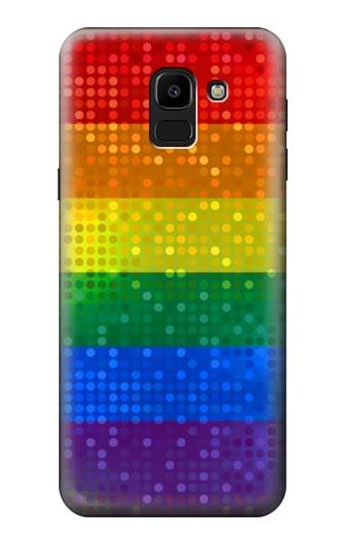 W2683 Rainbow LGBT Pride Flag Case Cover Custodia e Flip Case per Samsung Galaxy J6 (2018)
