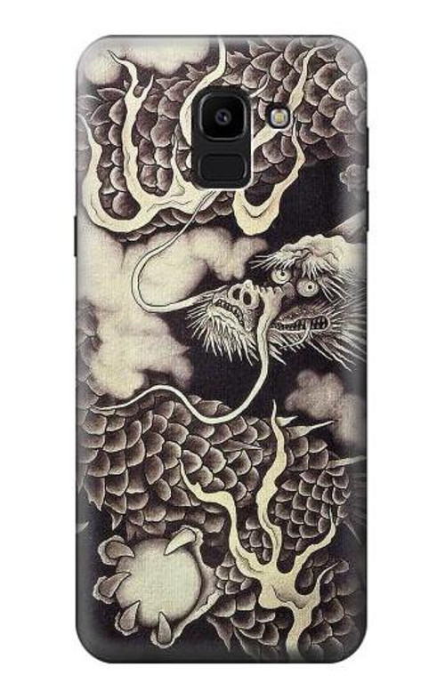 W2719 Japan Painting Dragon Case Cover Custodia e Flip Case per Samsung Galaxy J6 (2018)