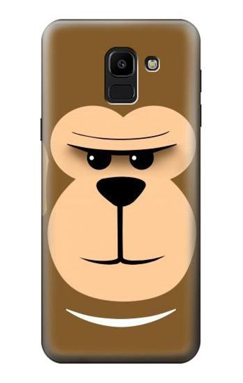 W2721 Cute Grumpy Monkey Cartoon Case Cover Custodia e Flip Case per Samsung Galaxy J6 (2018)