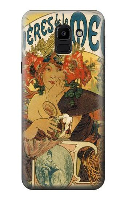 W2740 Alphonse Mucha Bieres De La Muse Case Cover Custodia e Flip Case per Samsung Galaxy J6 (2018)