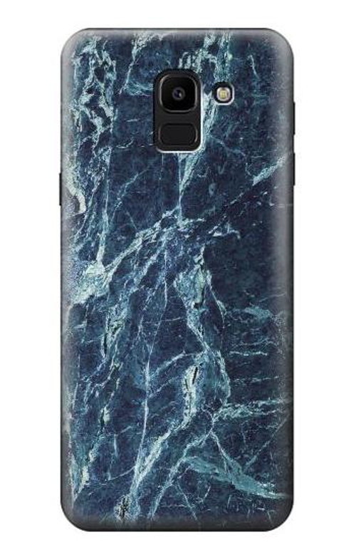 W2799 Light Blue Marble Stone Graphic Printed Case Cover Custodia e Flip Case per Samsung Galaxy J6 (2018)