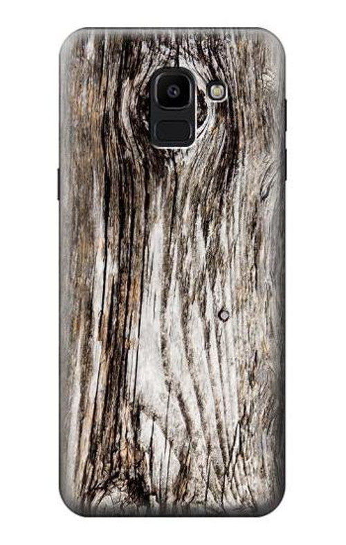 W2844 Old Wood Bark Graphic Case Cover Custodia e Flip Case per Samsung Galaxy J6 (2018)