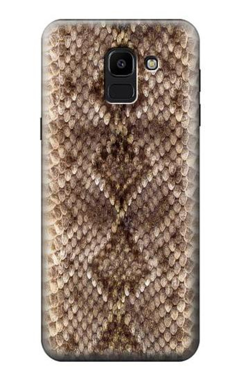 W2875 Rattle Snake Skin Graphic Printed Case Cover Custodia e Flip Case per Samsung Galaxy J6 (2018)