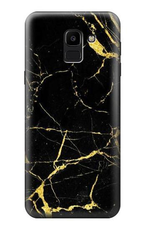 W2896 Gold Marble Graphic Printed Case Cover Custodia e Flip Case per Samsung Galaxy J6 (2018)