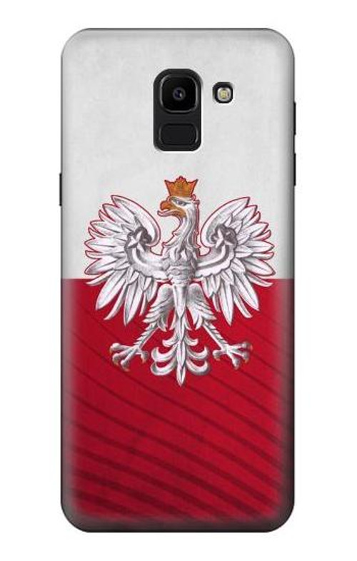 W3005 Poland Football Soccer Euro 2016 Case Cover Custodia e Flip Case per Samsung Galaxy J6 (2018)