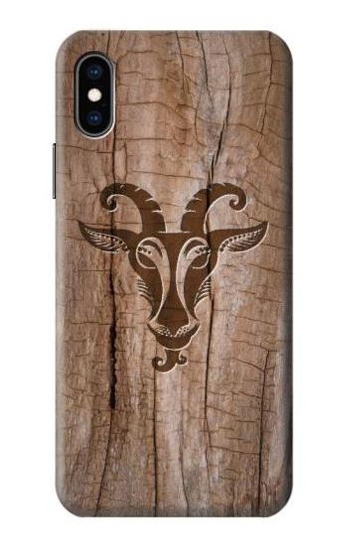 W2183 Goat Wood Graphic Printed Case Cover Custodia e Flip Case per iPhone X, iPhone XS