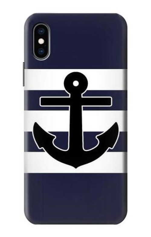 W2758 Anchor Navy Case Cover Custodia e Flip Case per iPhone X, iPhone XS