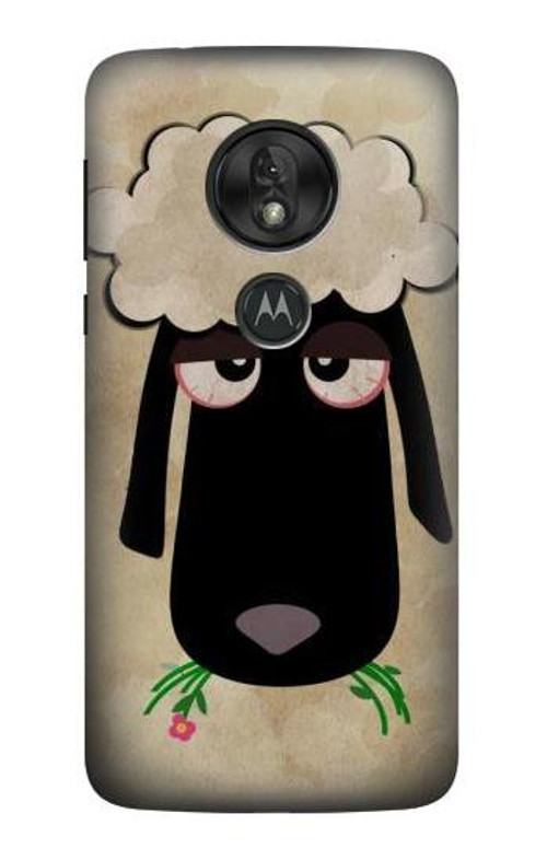 W2826 Cute Cartoon Unsleep Black Sheep Case Cover Custodia e Flip Case per Motorola Moto G7 Play