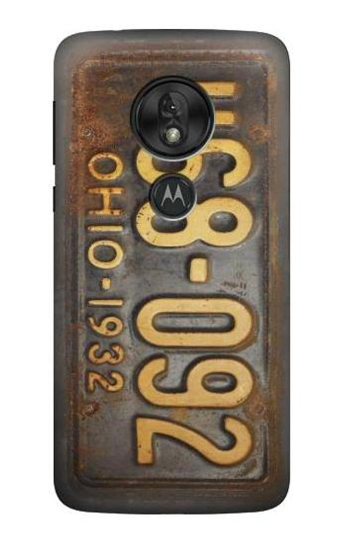 W3228 Vintage Car License Plate Case Cover Custodia e Flip Case per Motorola Moto G7 Play