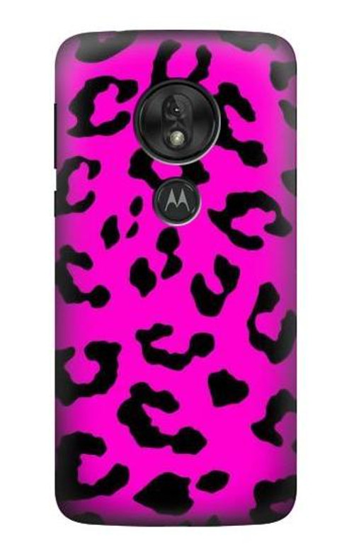 W1850 Pink Leopard Pattern Case Cover Custodia e Flip Case per Motorola Moto G7 Power
