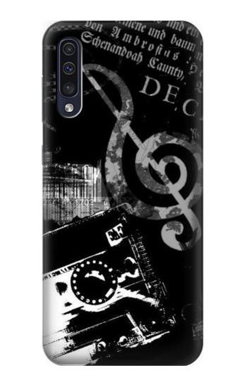 W3197 Music Cassette Note Case Cover Custodia e Flip Case per Samsung Galaxy A50