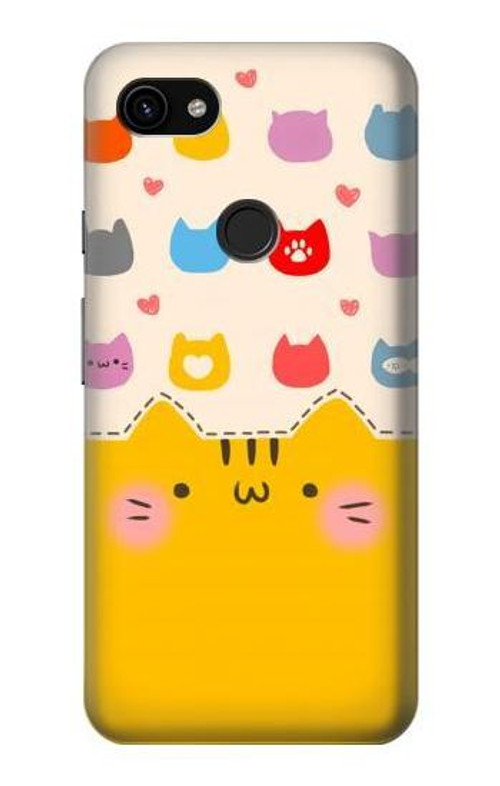 W2442 Cute Cat Cartoon Funny Case Cover Custodia e Flip Case per Google Pixel 3a XL